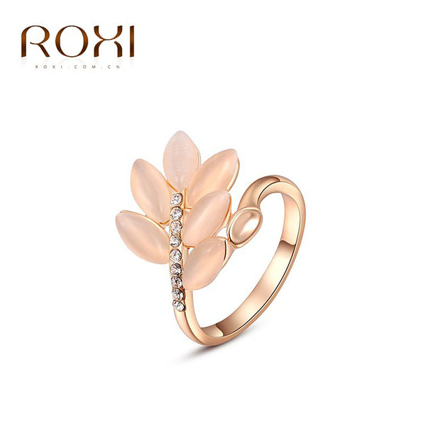 ROXI 2014 Chirstmas Gift  rose gold Color Romantic Elegant Grain Ring Statement Rings Fashion Jewelry For Women Party Wedding - khamtronics
