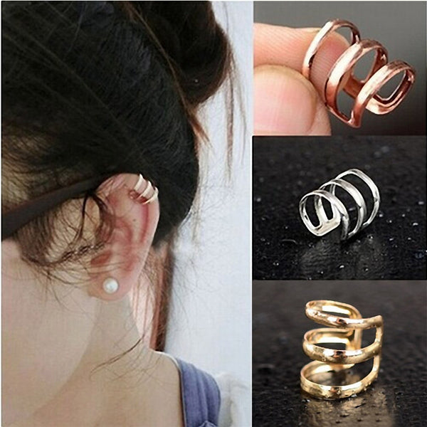 1PC 2017 Brand New Punk Rock Ear Clip Cuff Wrap Earrings No piercing-Clip Women Men Party Jewelry Cheap Wholesale Free Shipping - khamtronics