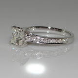 Princess Natural Gemstones White Birthstone Bride Wedding Engagement Ring - khamtronics
