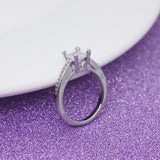 Princess Natural Gemstones White Birthstone Bride Wedding Engagement Ring - khamtronics