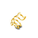 Cute Cat Silver Ring Women Girl Wrap Finger Ring Adjustable Jewelry Gift Black - khamtronics