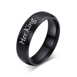 Vnox Free Engraving Wedding Rings for Women Men Stainless Steel Matt Surface Anniversary Band Valentine Gift His Queen Her King - khamtronics