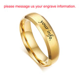 Vnox Free Engraving Wedding Rings for Women Men Stainless Steel Matt Surface Anniversary Band Valentine Gift His Queen Her King - khamtronics